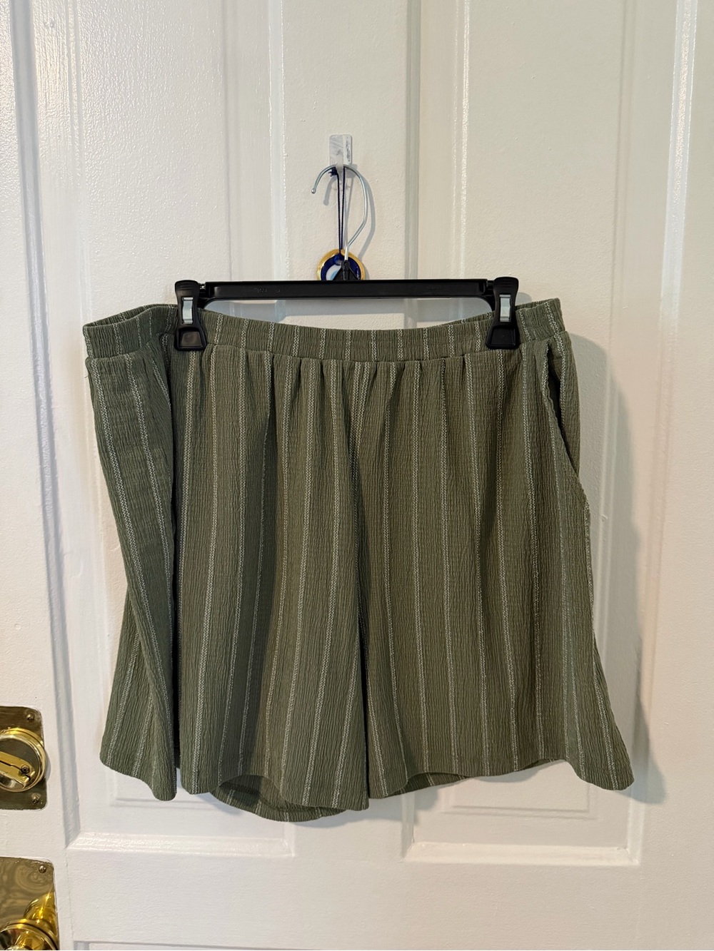 Ruby & Wren Olive Green Striped Lightweight Women’s Shorts